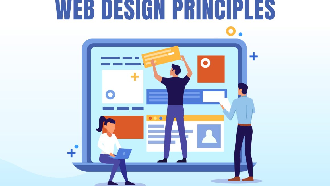 Illustration showcasing essential website design principles for online success